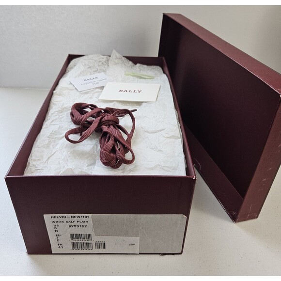 BALLY Sneakers White HELVIO-107 Mens Sz US 8D With Box Extra Laces Trainspotting - Picture 7 of 8